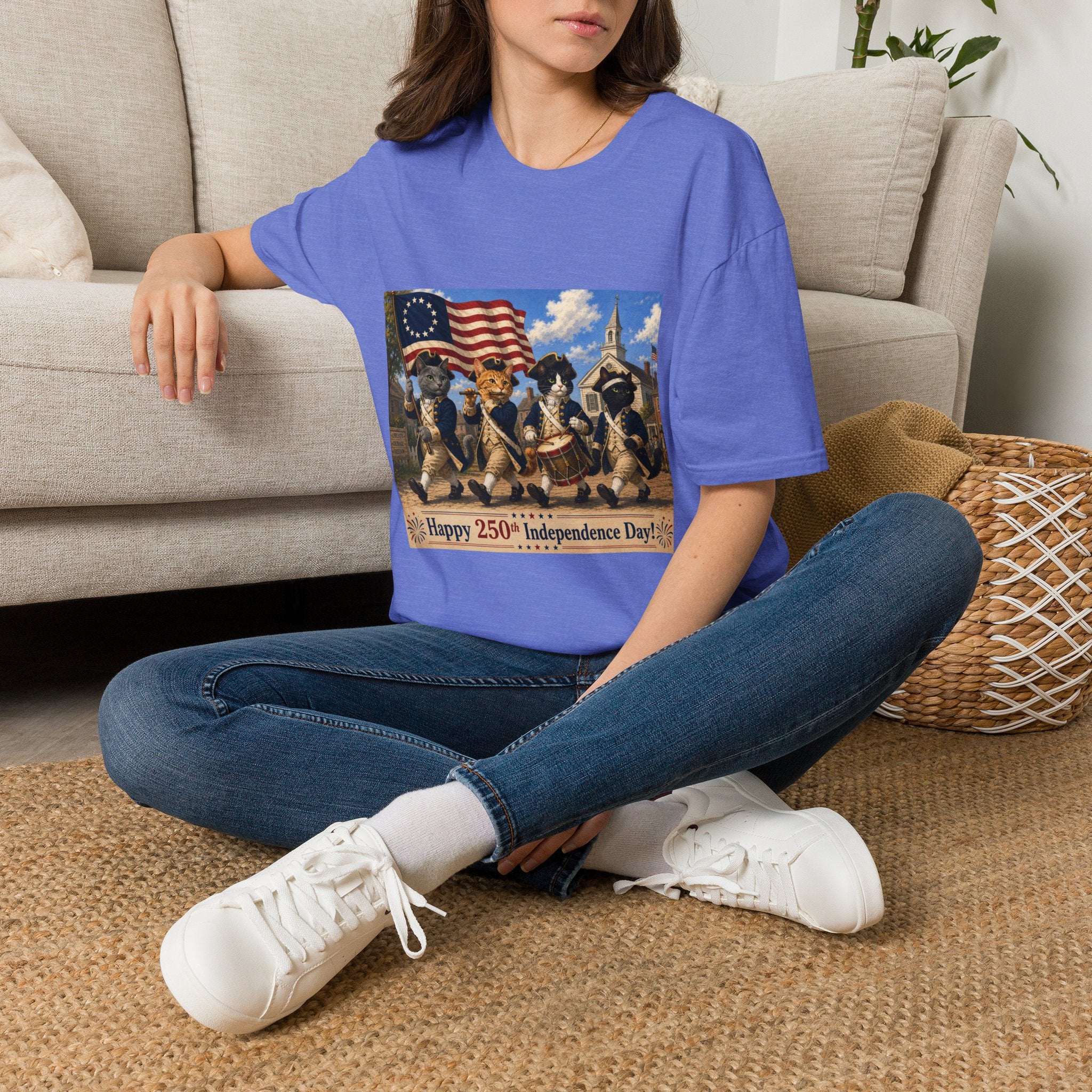 Patriotic Cats 4th of July T-Shirt — Happy 250th Independence Day Design