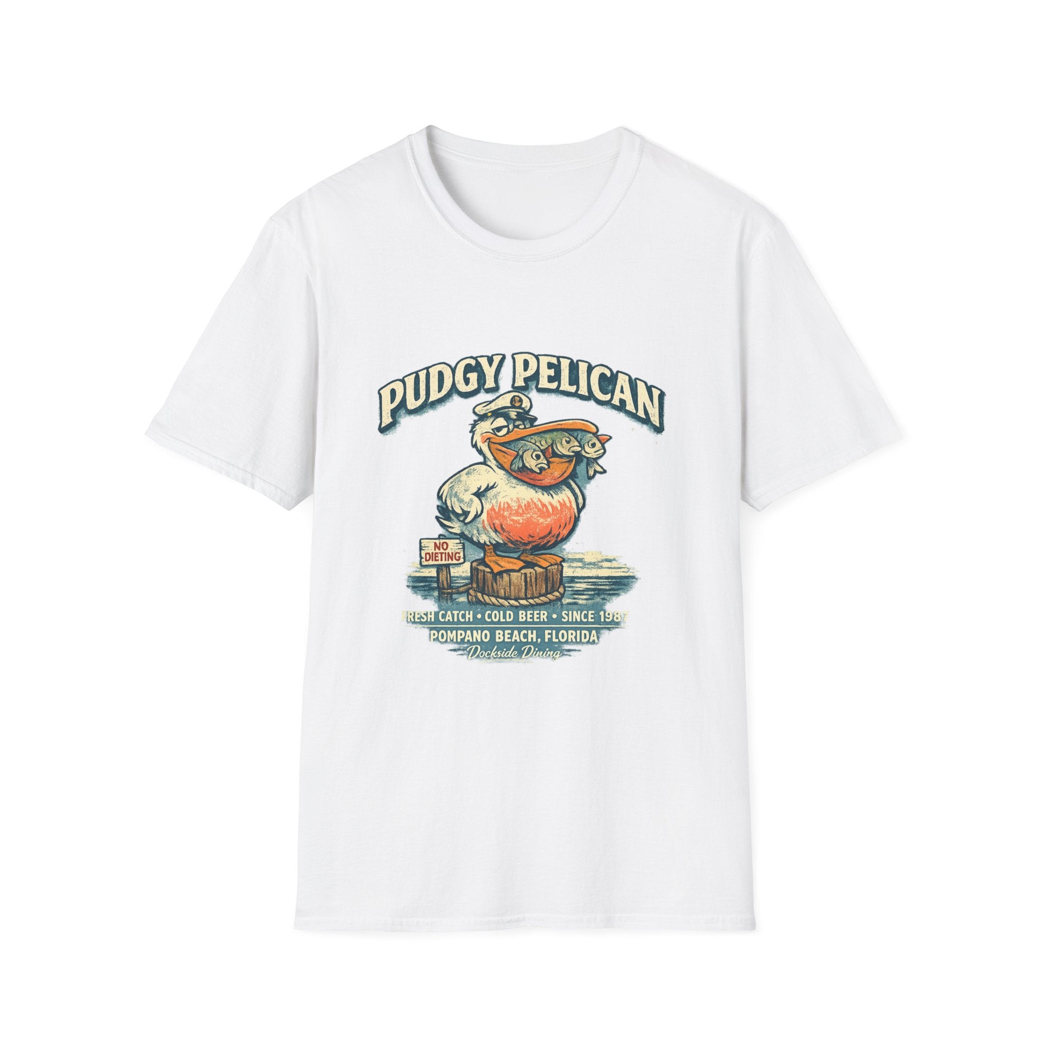 Pudgy Pelican Graphic T-Shirt — Vintage Beach Bird Tee