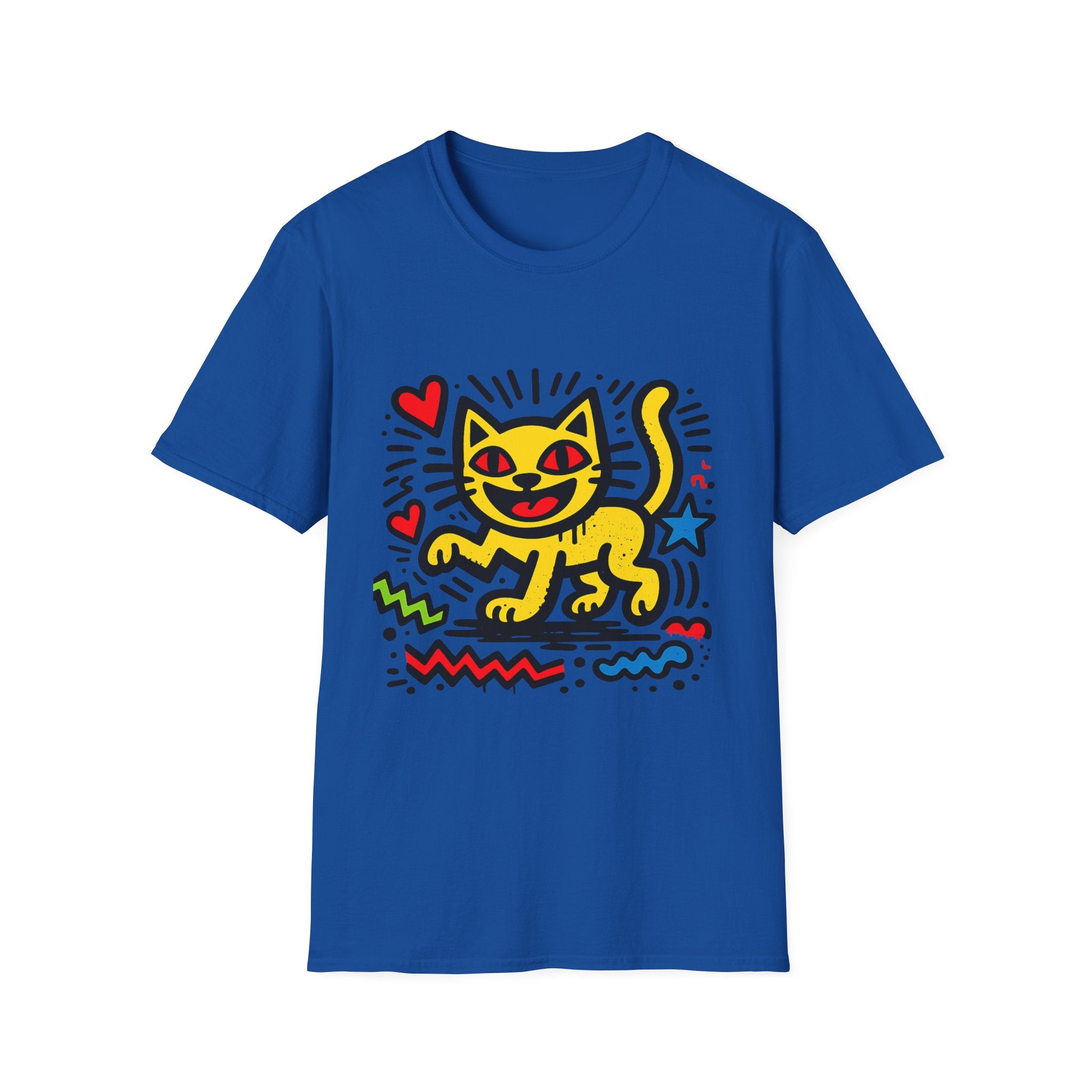 Playful Pop Art Cat T-Shirt | Colorful Retro Graphic Tee
