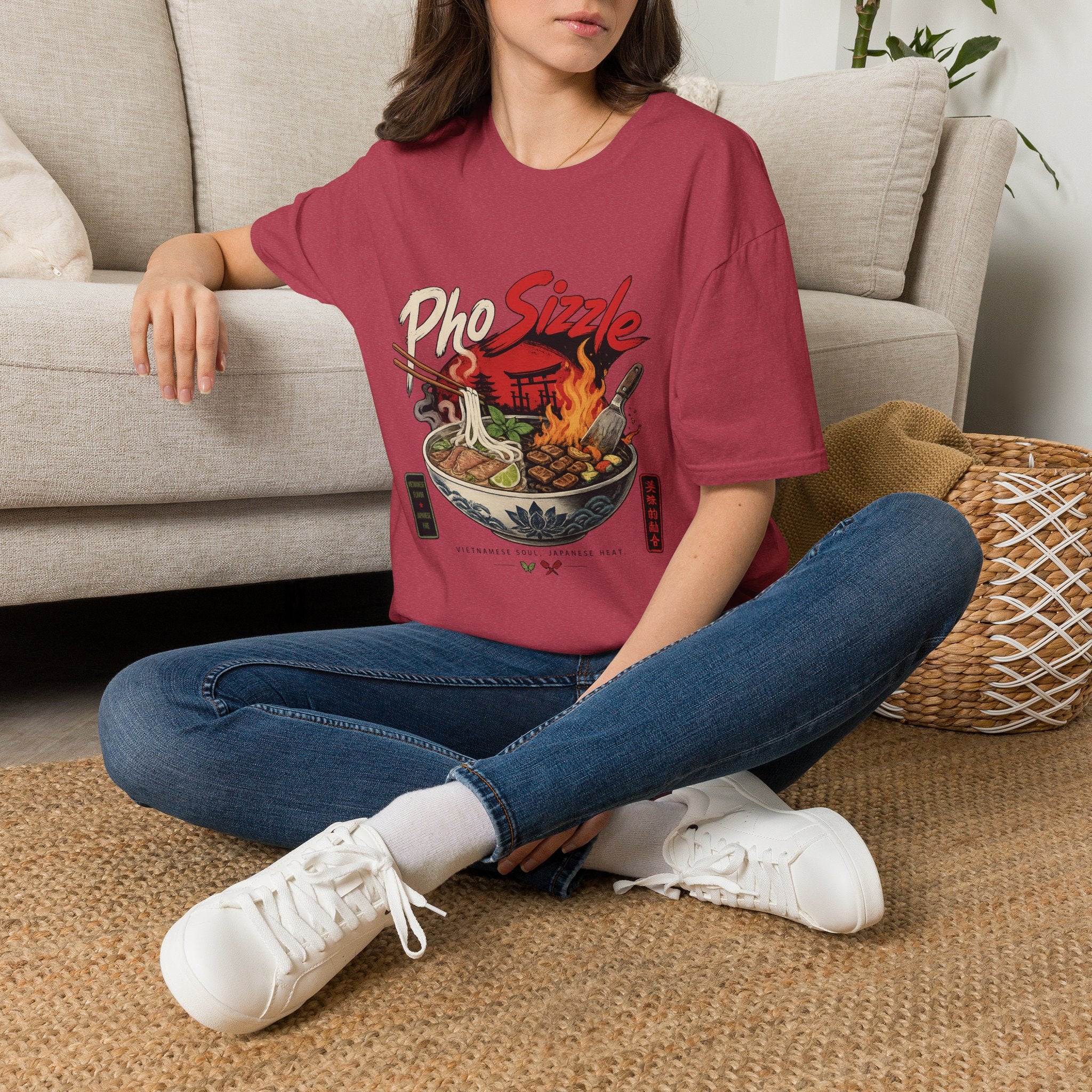 Pho Sizzle T-Shirt – Asian Fusion Street Food Bowl Graphic Tee