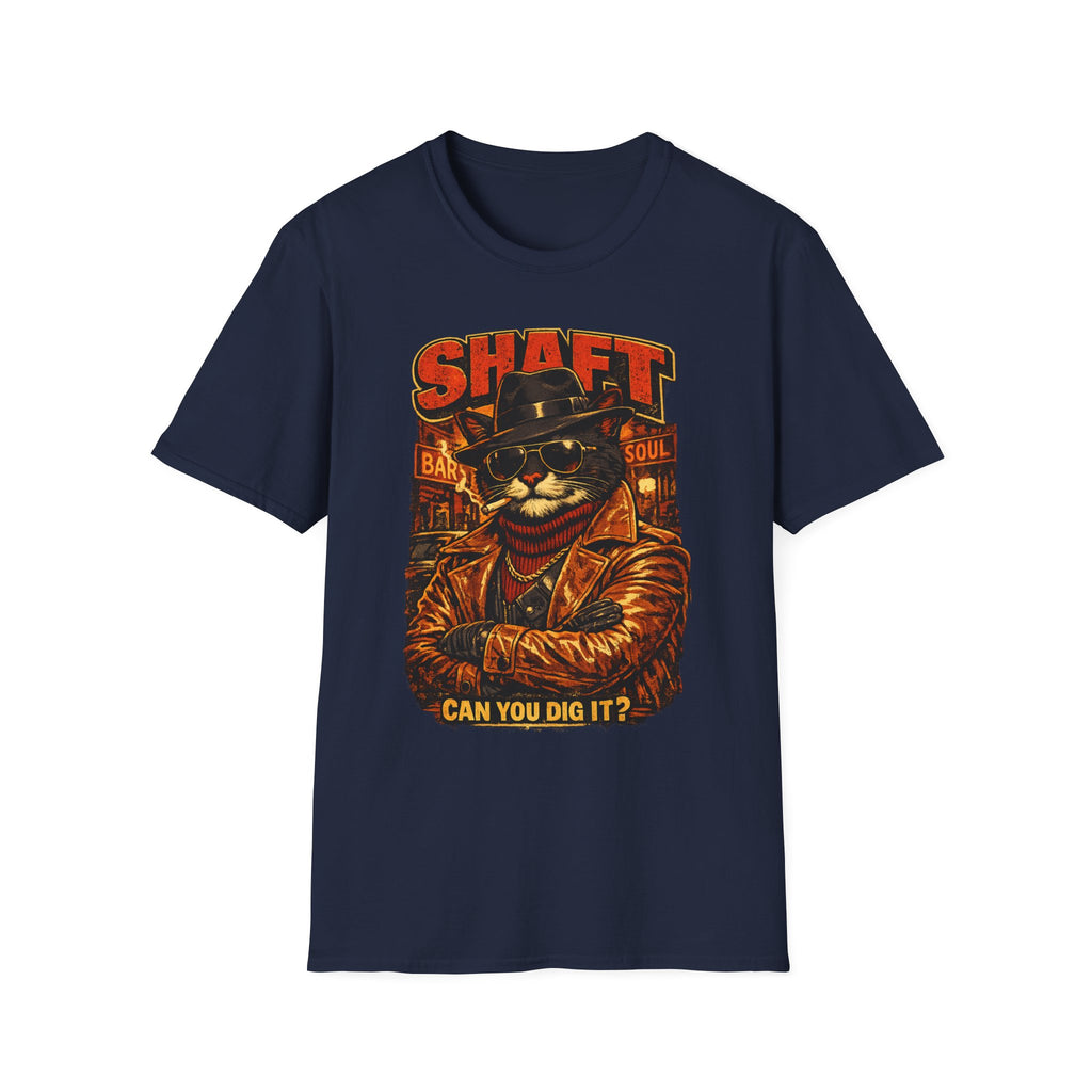 T-Shirt — Retro 'Shaft' Cat Design "Can You Dig It?" Vintage Blaxploitation Style