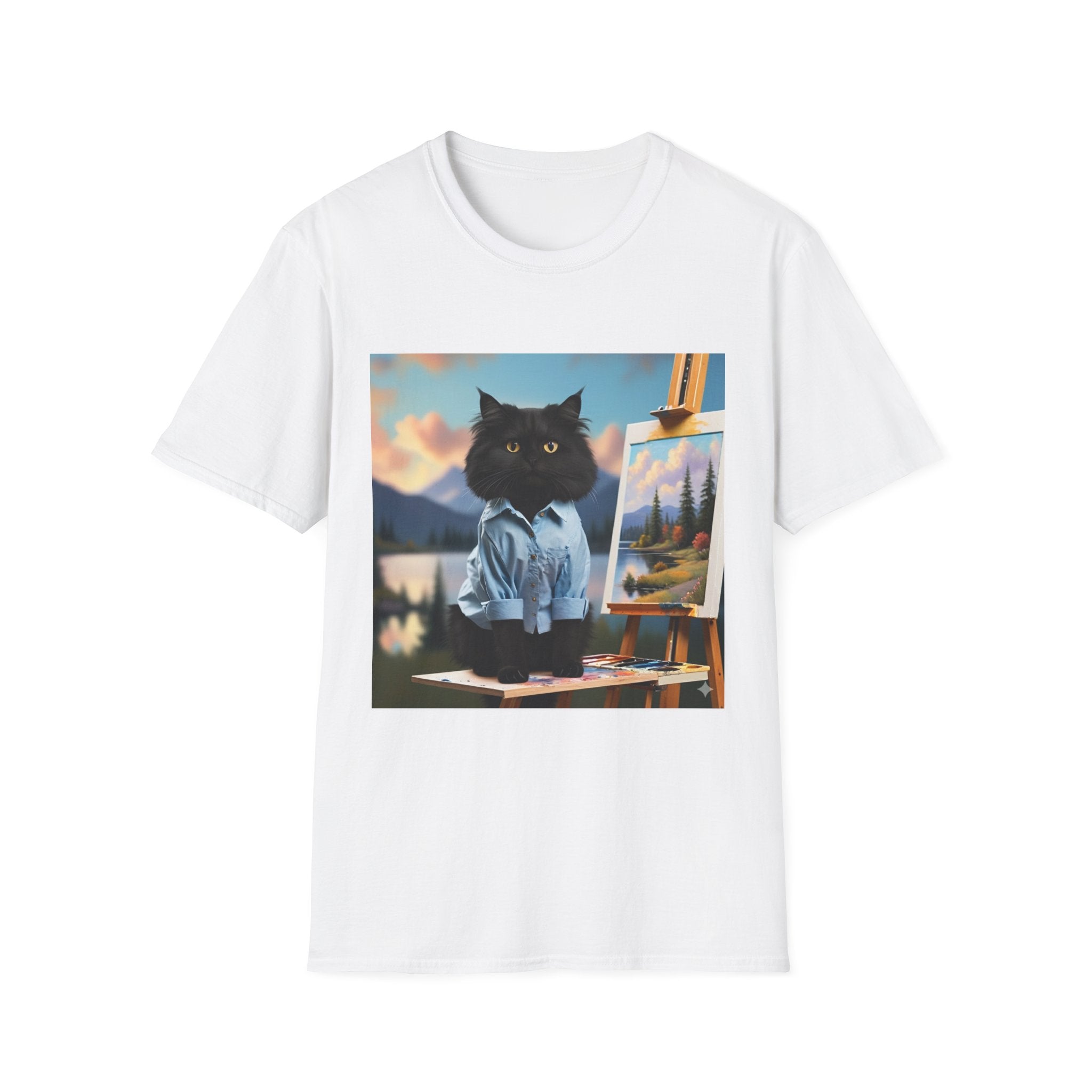 Happy Little Painter Cat T-Shirt