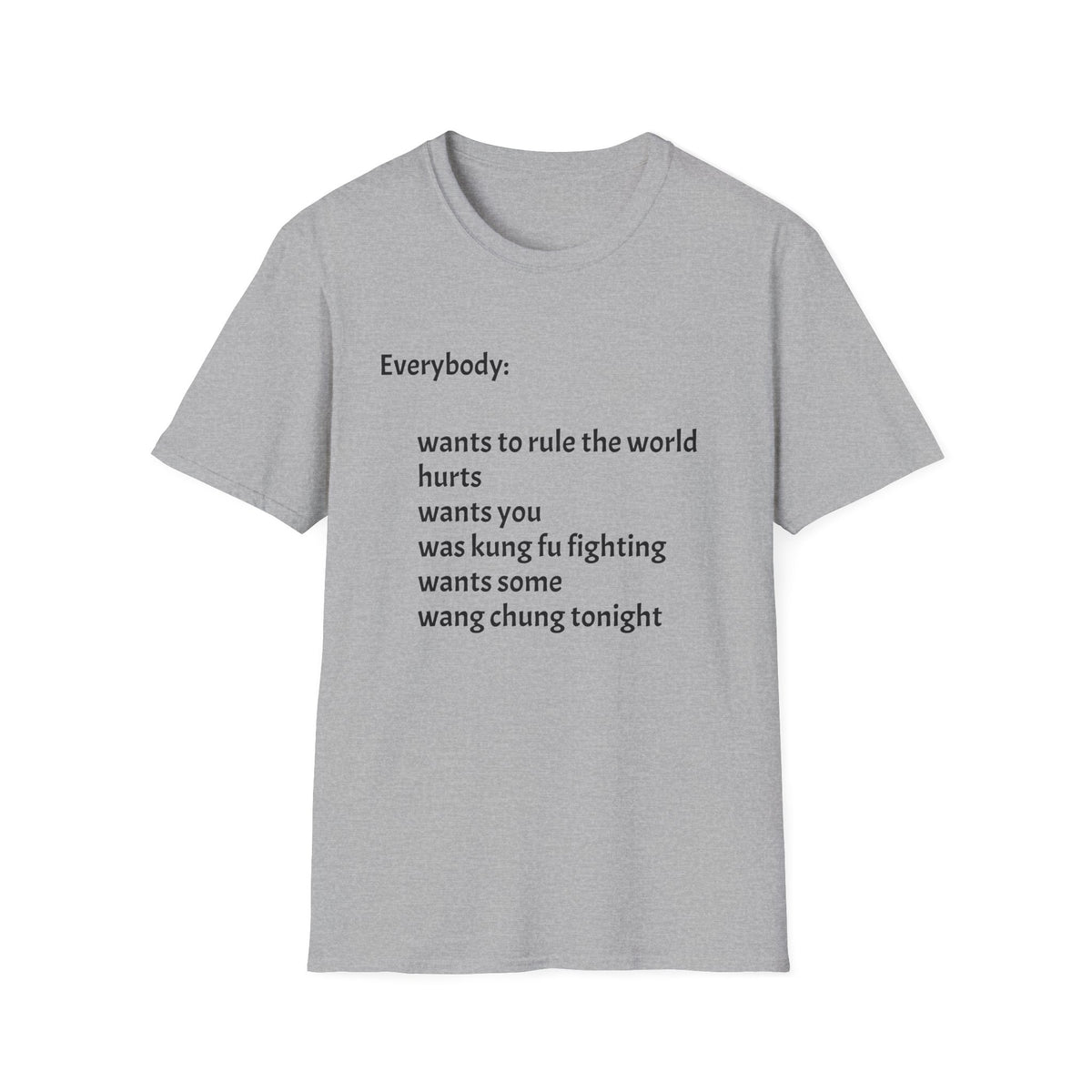 Funny Lyric Text T-Shirt — "Everybody: ..."