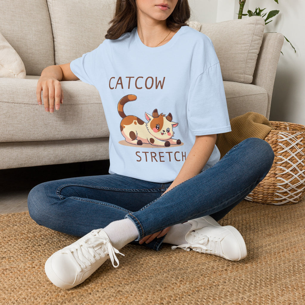Catcow Stretch T-Shirt | Cute Calico Cat Illustration