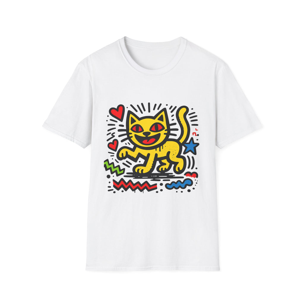 Playful Pop Art Cat T-Shirt | Colorful Retro Graphic Tee