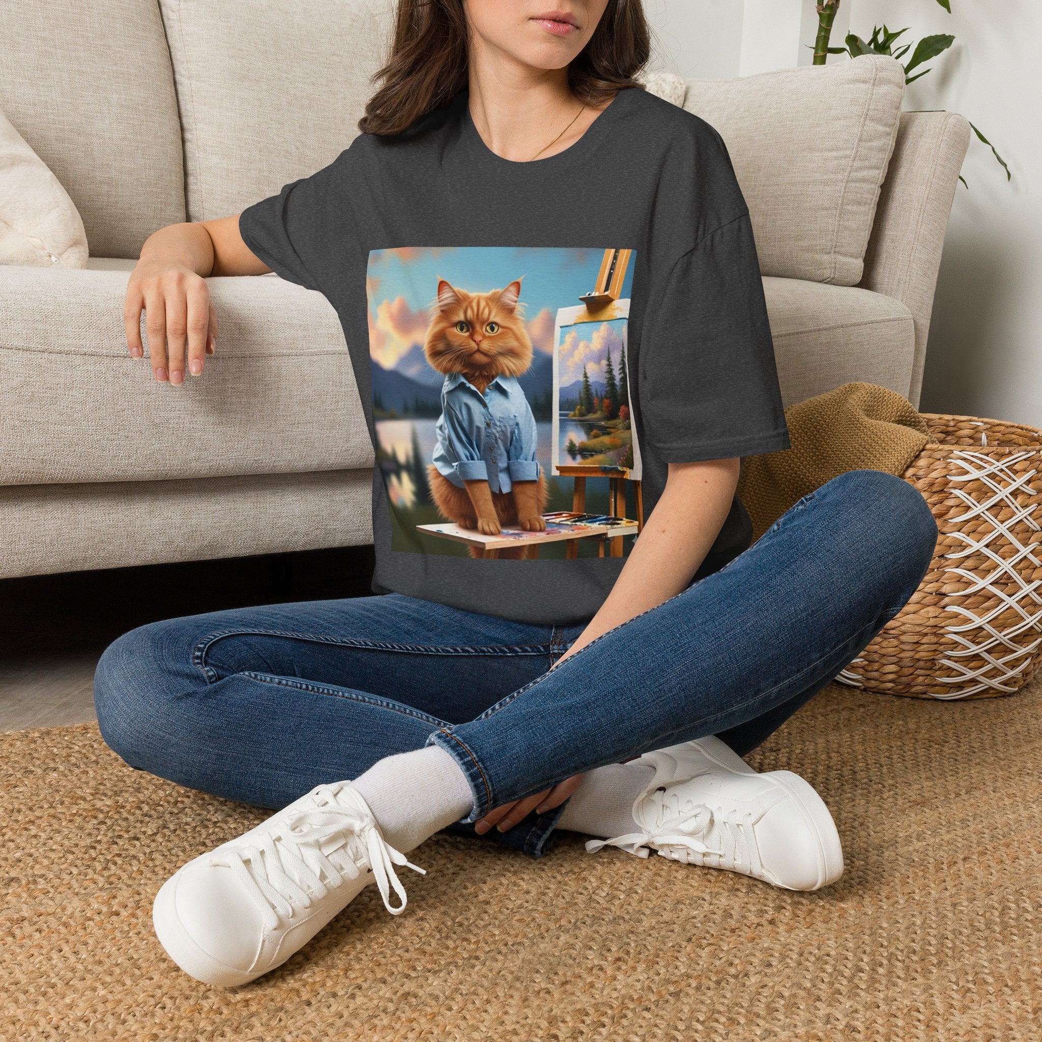 Happy Little Painter Cat T-Shirt