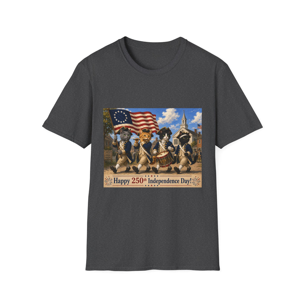 Patriotic Cats 4th of July T-Shirt — Happy 250th Independence Day Design