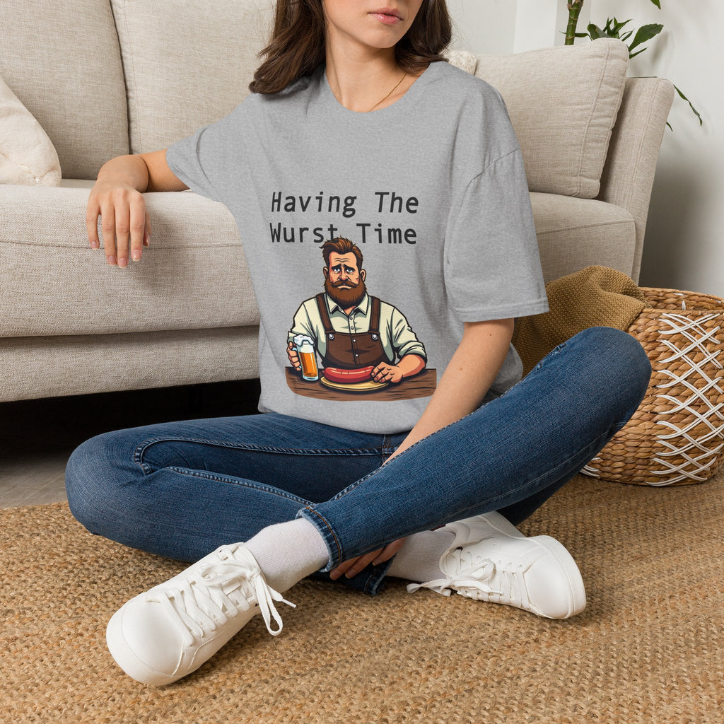 Having The Wurst Time T-Shirt, Funny German Beer, Unisex Humor Tee, Oktoberfest Gift, Casual Wear, Party Outfit