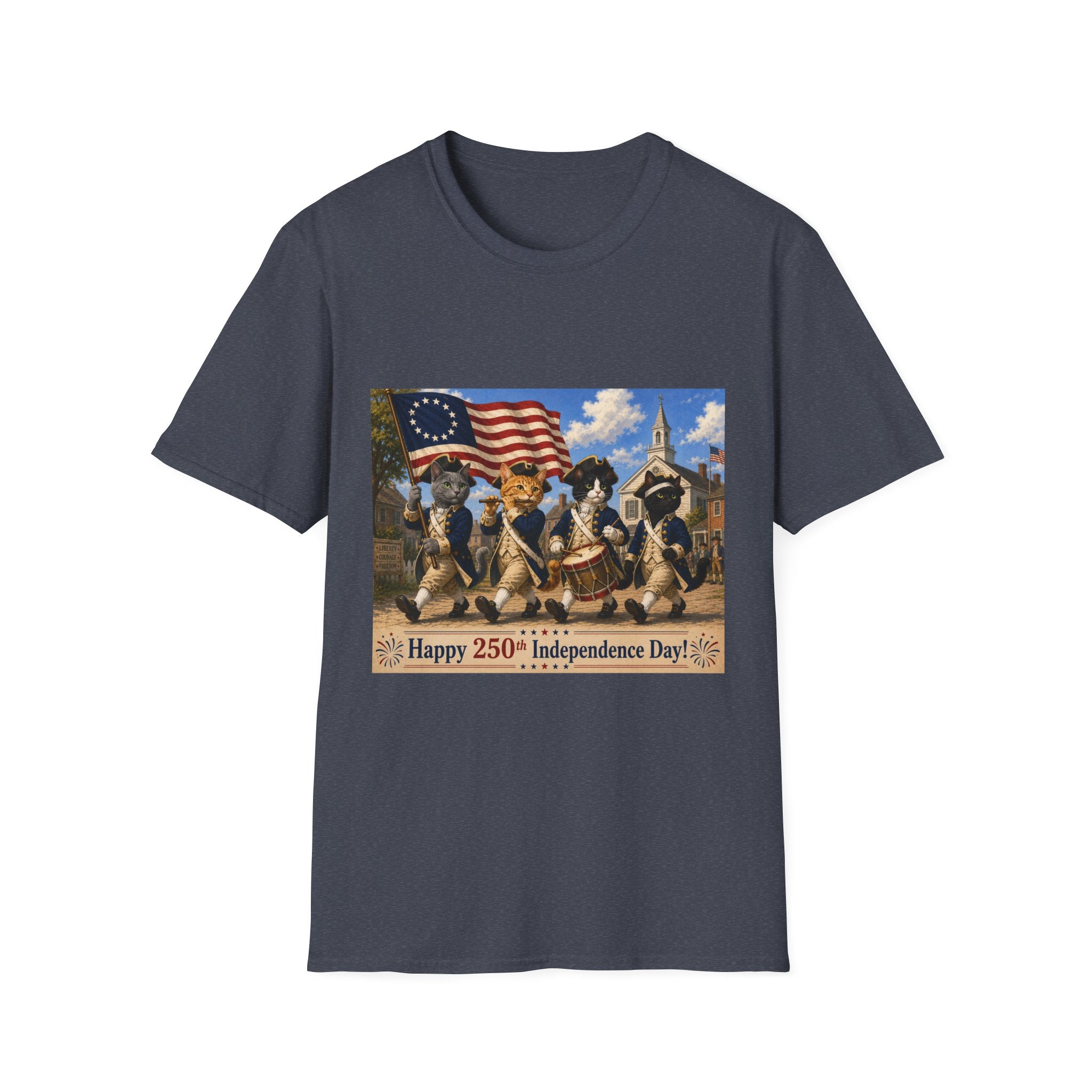 Patriotic Cats 4th of July T-Shirt — Happy 250th Independence Day Design