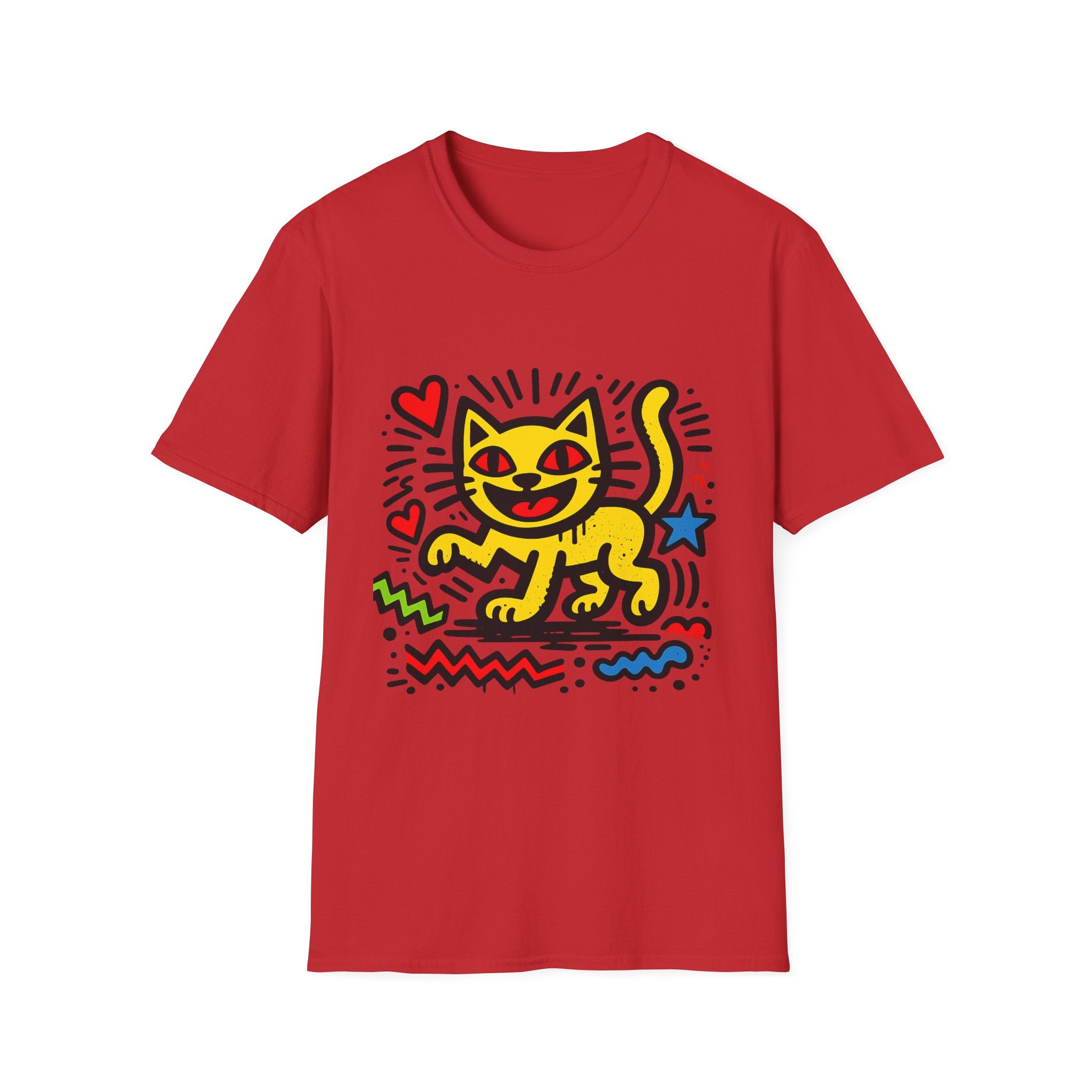Playful Pop Art Cat T-Shirt | Colorful Retro Graphic Tee