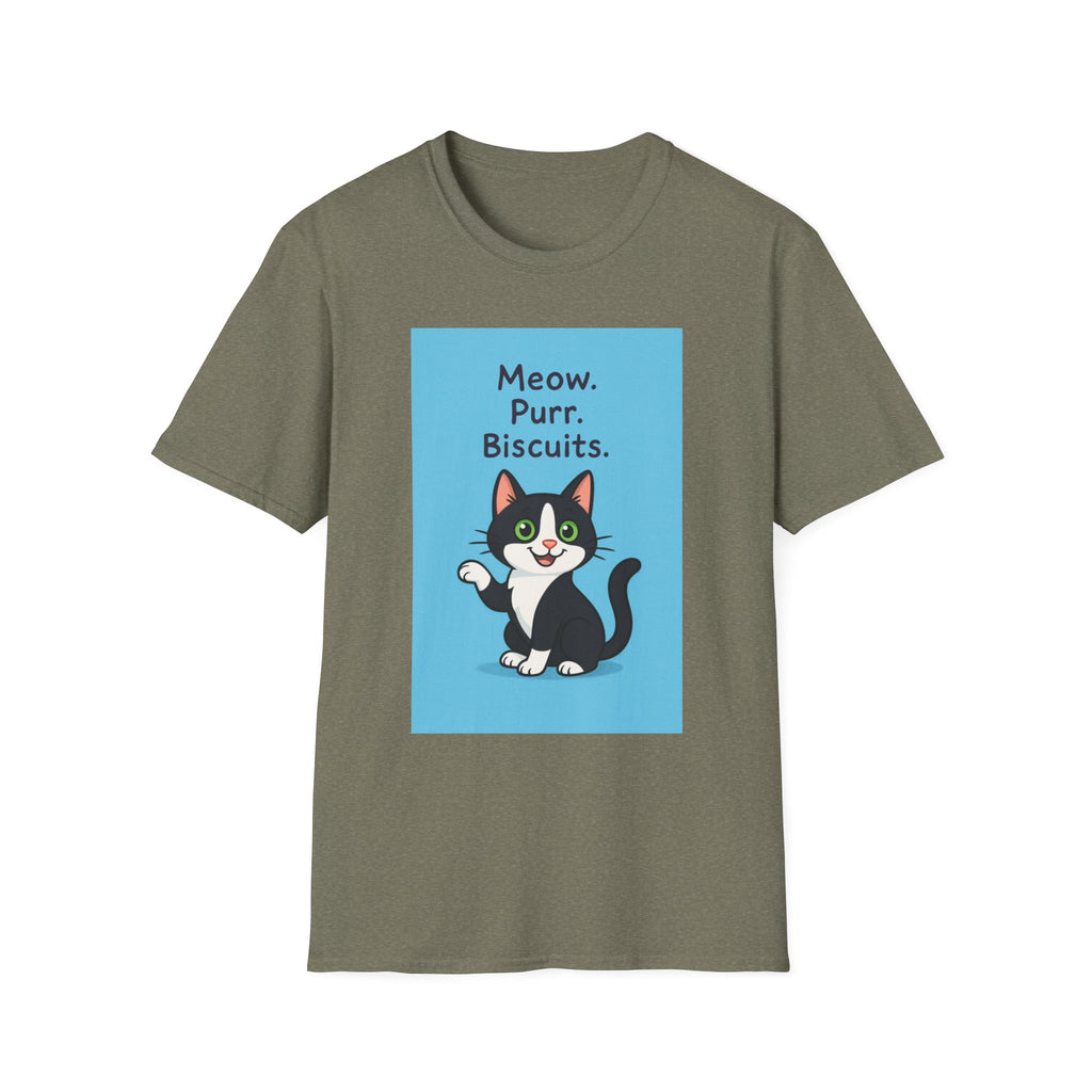Meow Purr Biscuits T-Shirt, Cat Lover Gift, Cute Kitty Tee, Funny Animal Shirt, Kitten Graphic Top, Feline Apparel