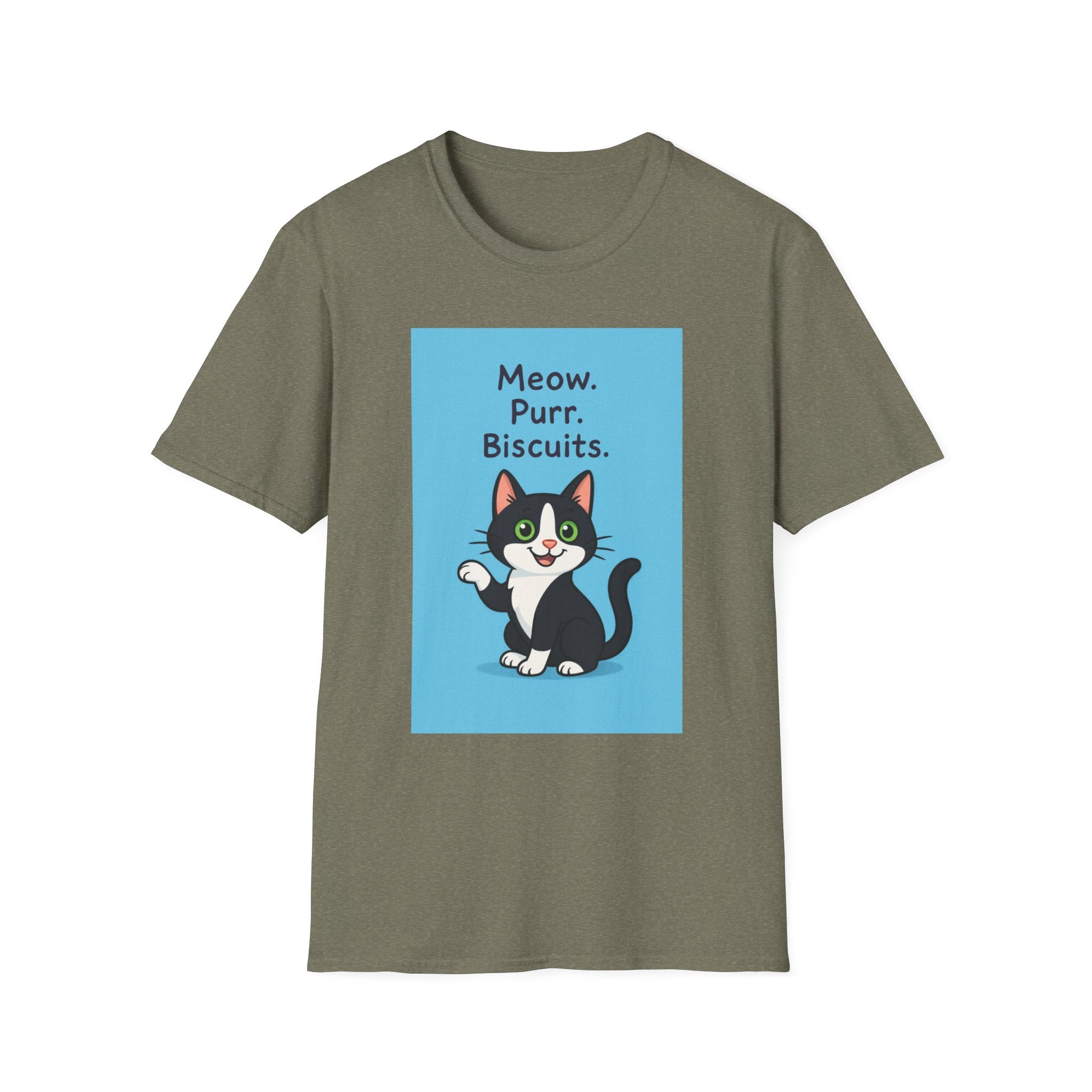 Meow Purr Biscuits T-Shirt, Cat Lover Gift, Cute Kitty Tee, Funny Animal Shirt, Kitten Graphic Top, Feline Apparel