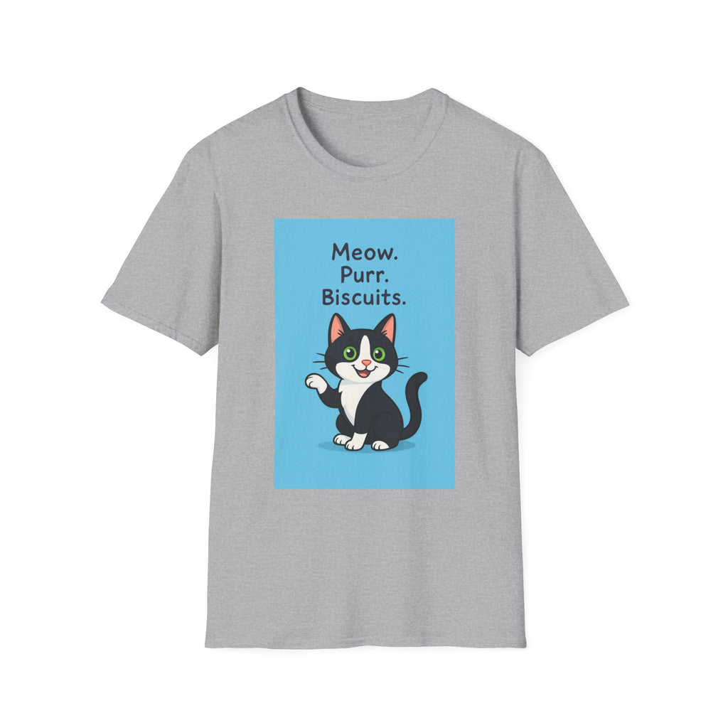 Meow Purr Biscuits T-Shirt, Cat Lover Gift, Cute Kitty Tee, Funny Animal Shirt, Kitten Graphic Top, Feline Apparel