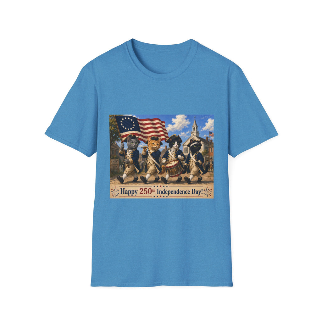 Patriotic Cats 4th of July T-Shirt — Happy 250th Independence Day Design