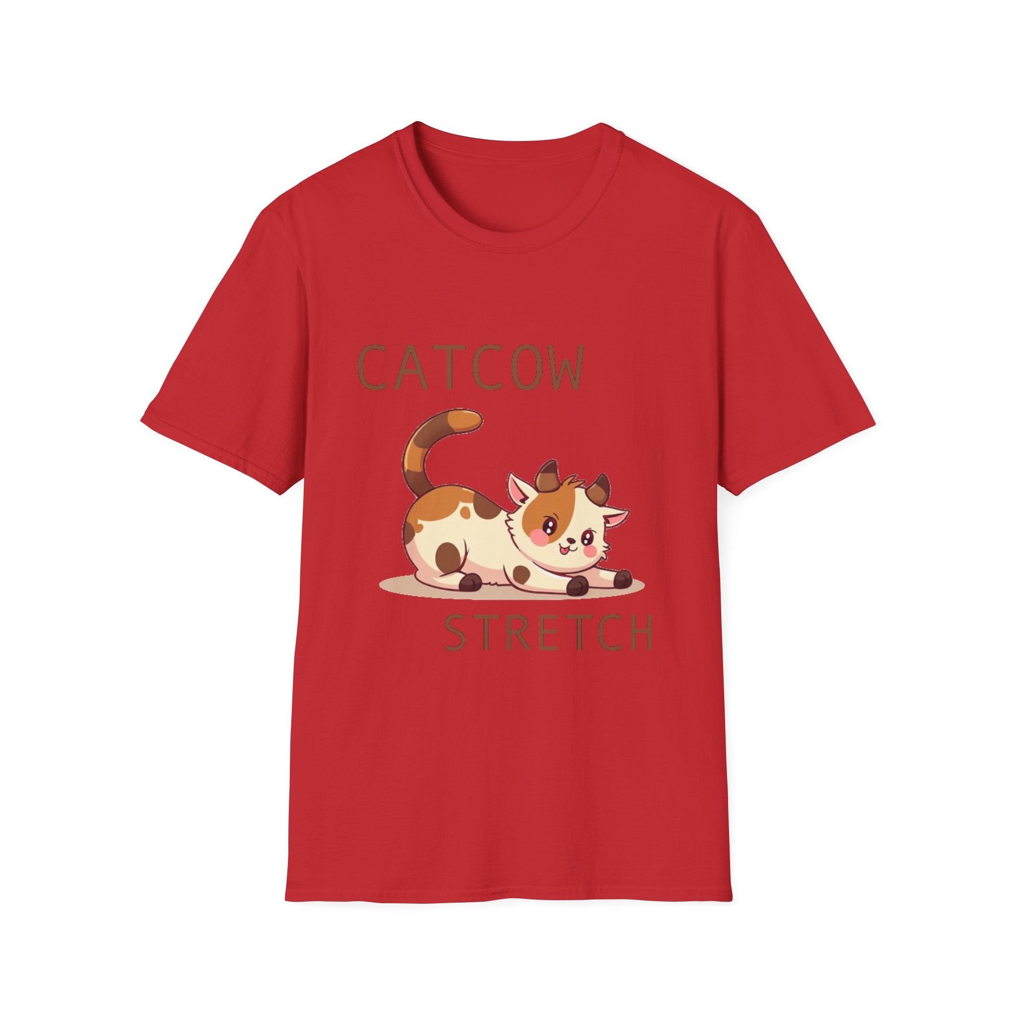 Catcow Stretch T-Shirt | Cute Calico Cat Illustration