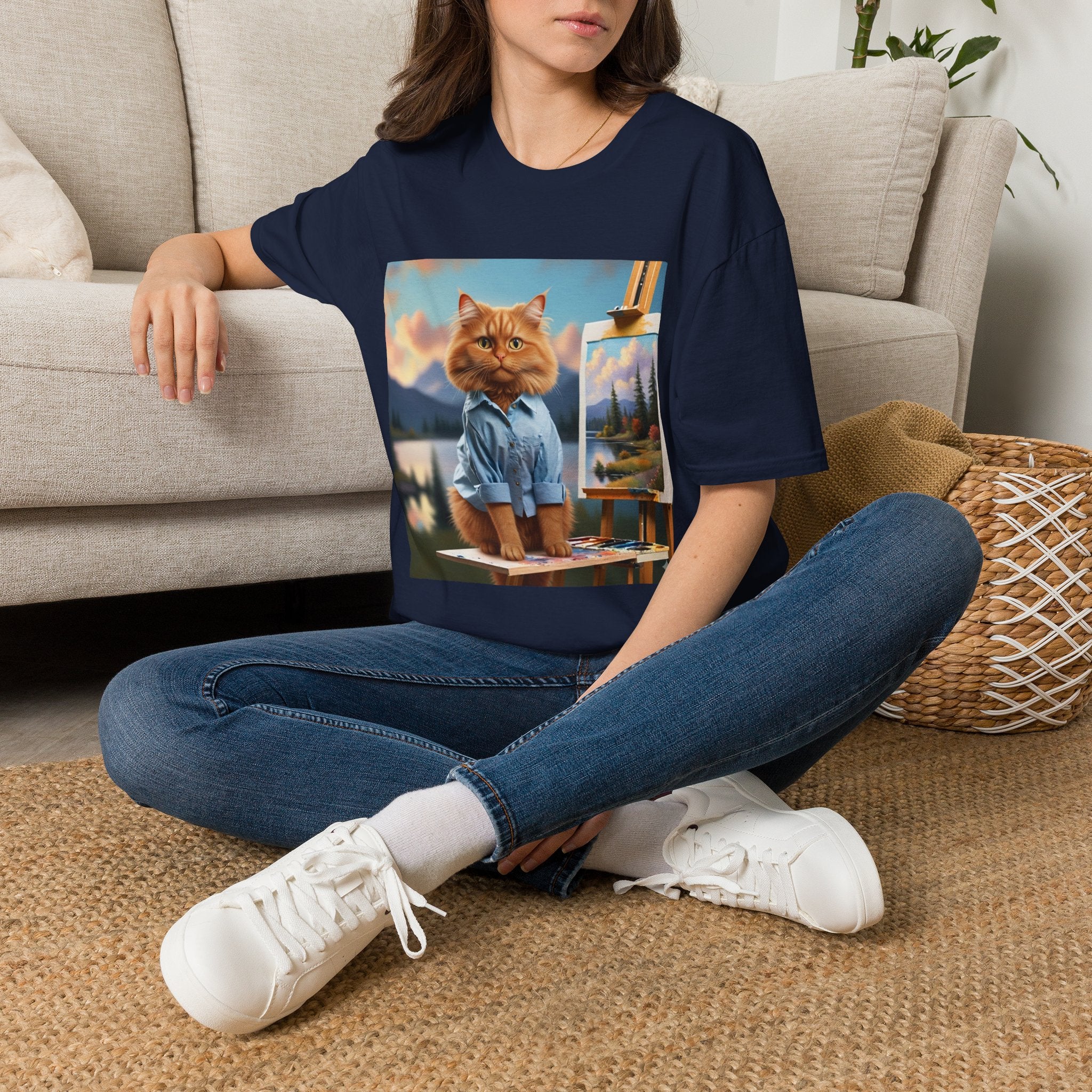Happy Little Painter Cat T-Shirt