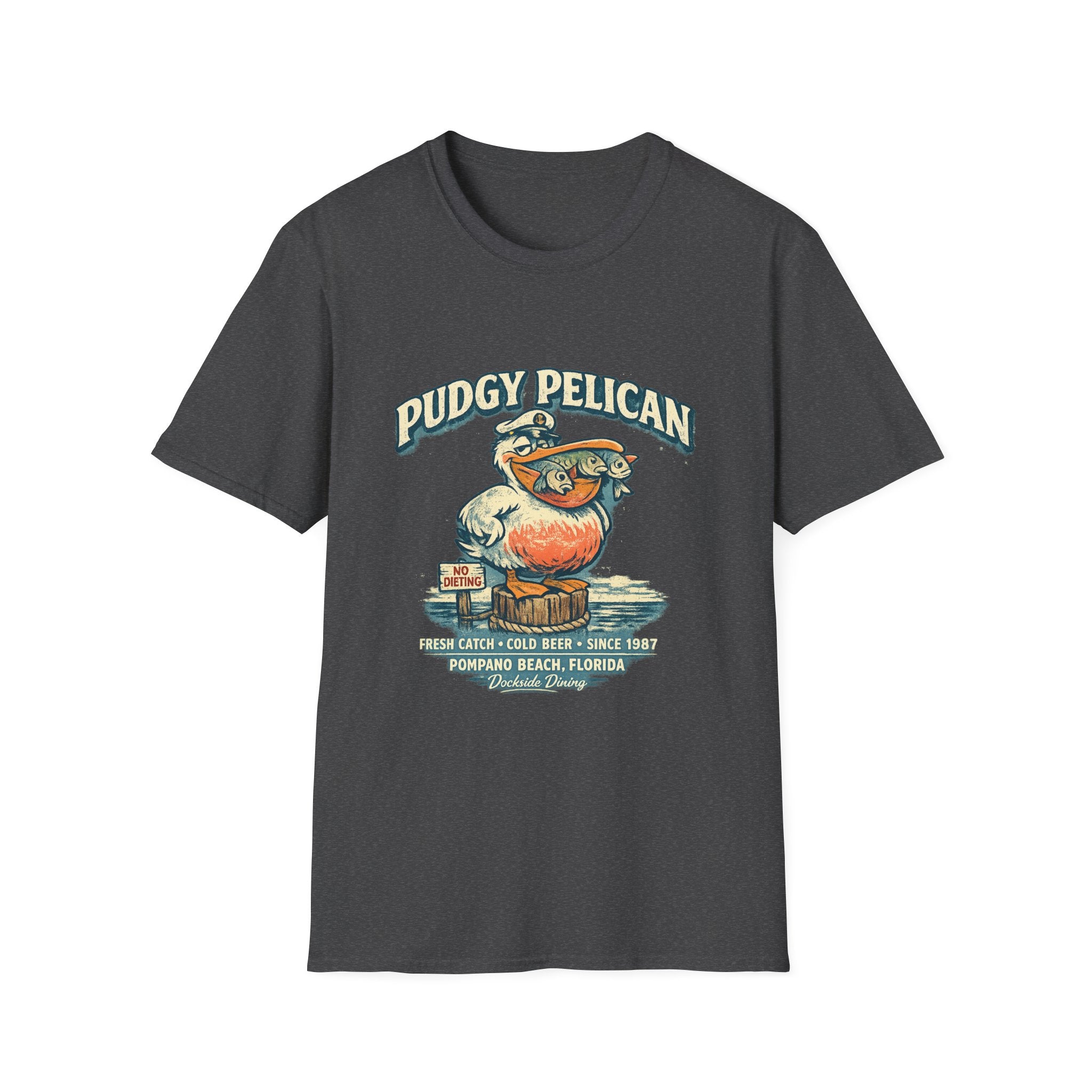 Pudgy Pelican Graphic T-Shirt — Vintage Beach Bird Tee