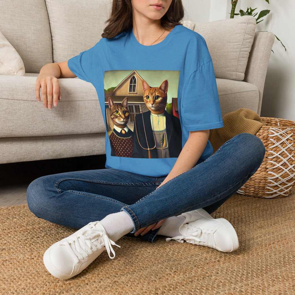 American Gothic Cats T-shirt