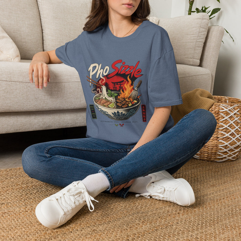Pho Sizzle T-Shirt – Asian Fusion Street Food Bowl Graphic Tee
