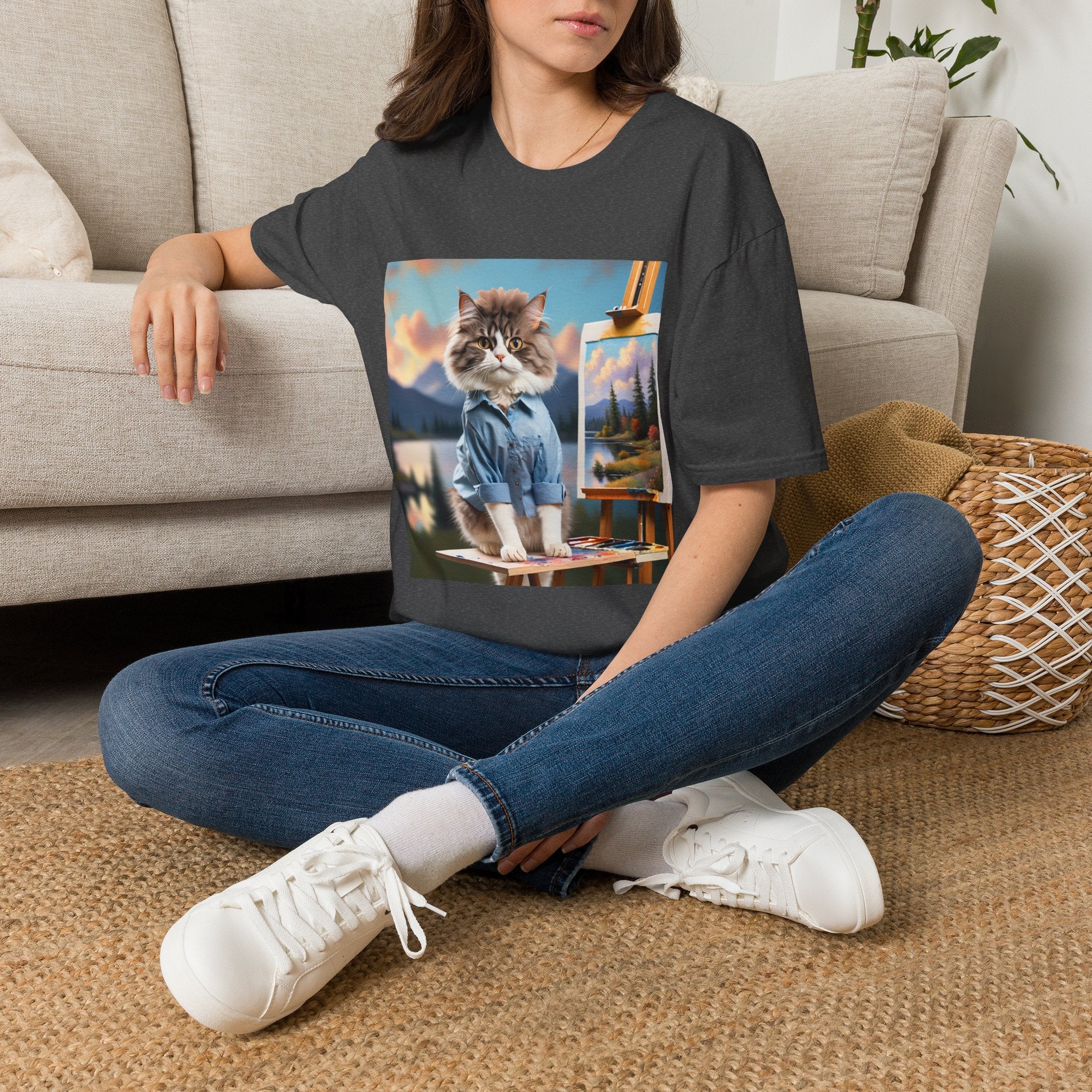 Happy Little Painter Cat T-Shirt
