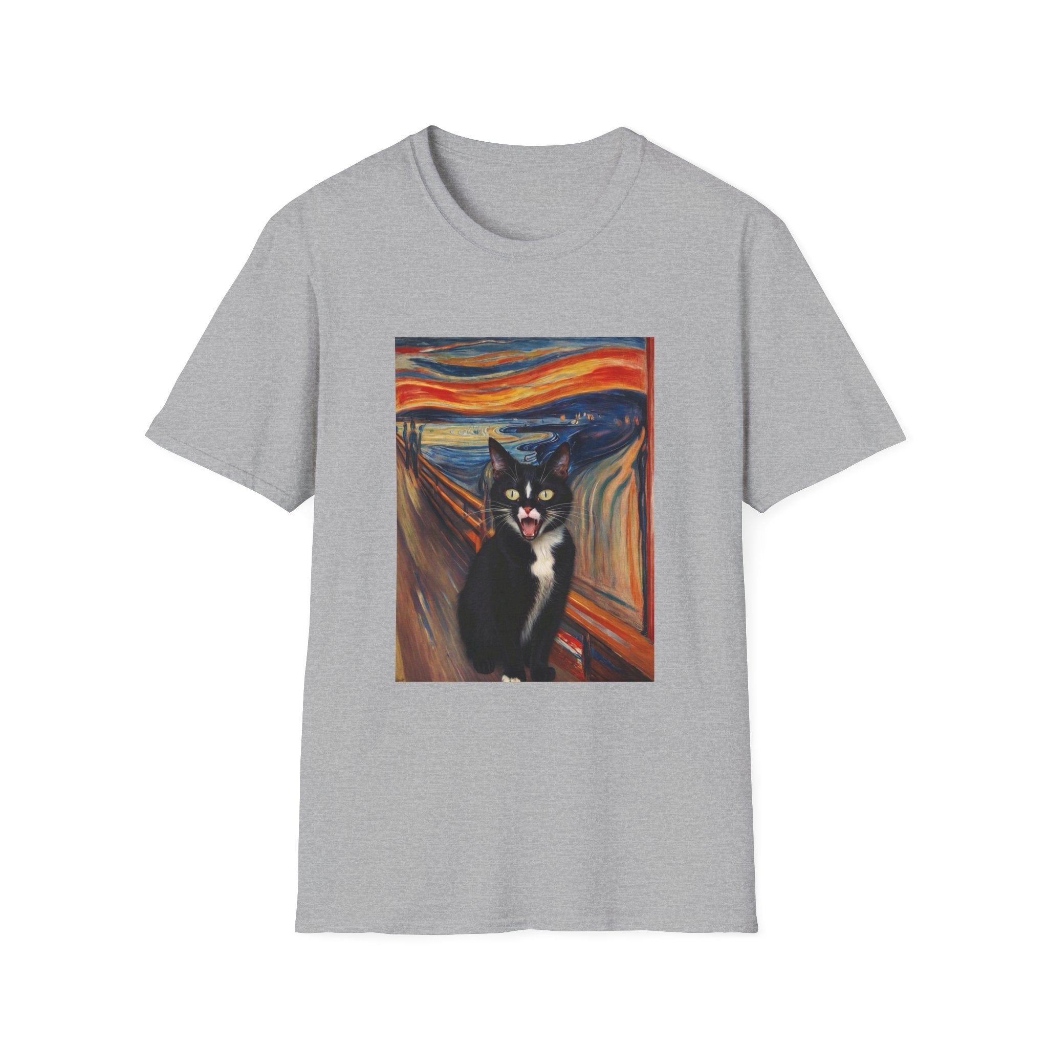 The Scream Cat T-Shirt - Funny Edvard Munch Parody Tee, Cat Art Shirt for Men & Women