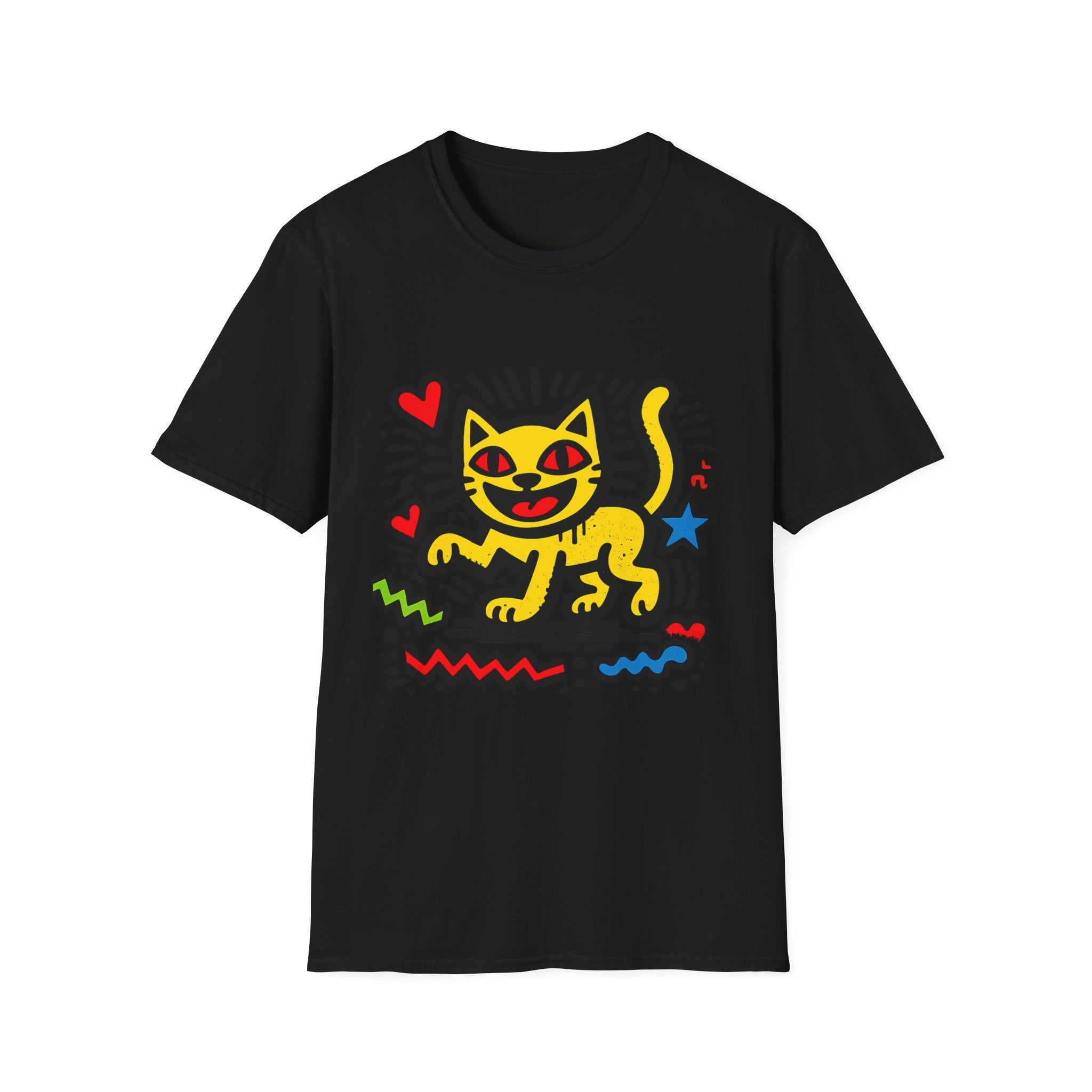 Playful Pop Art Cat T-Shirt | Colorful Retro Graphic Tee