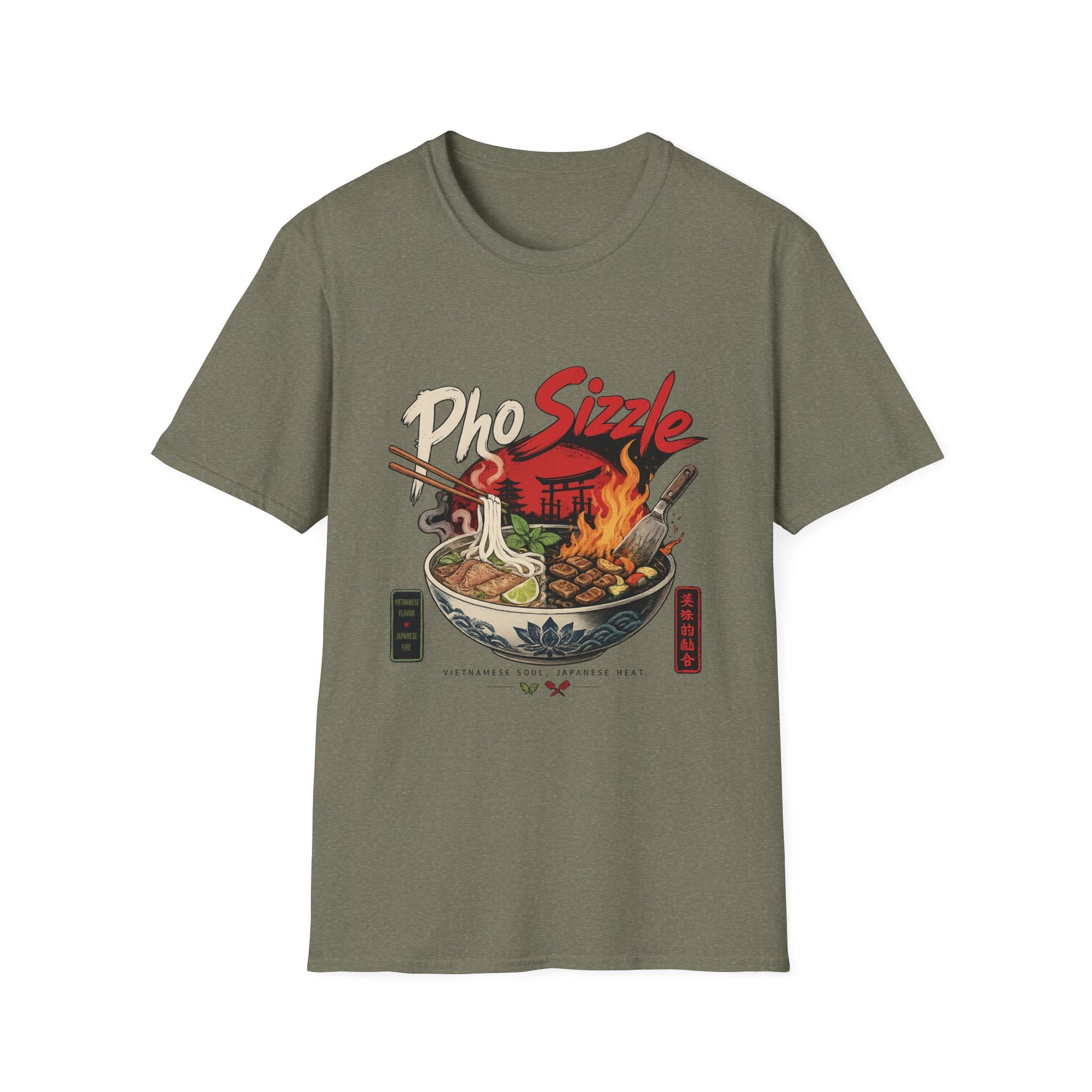 Pho Sizzle T-Shirt – Asian Fusion Street Food Bowl Graphic Tee