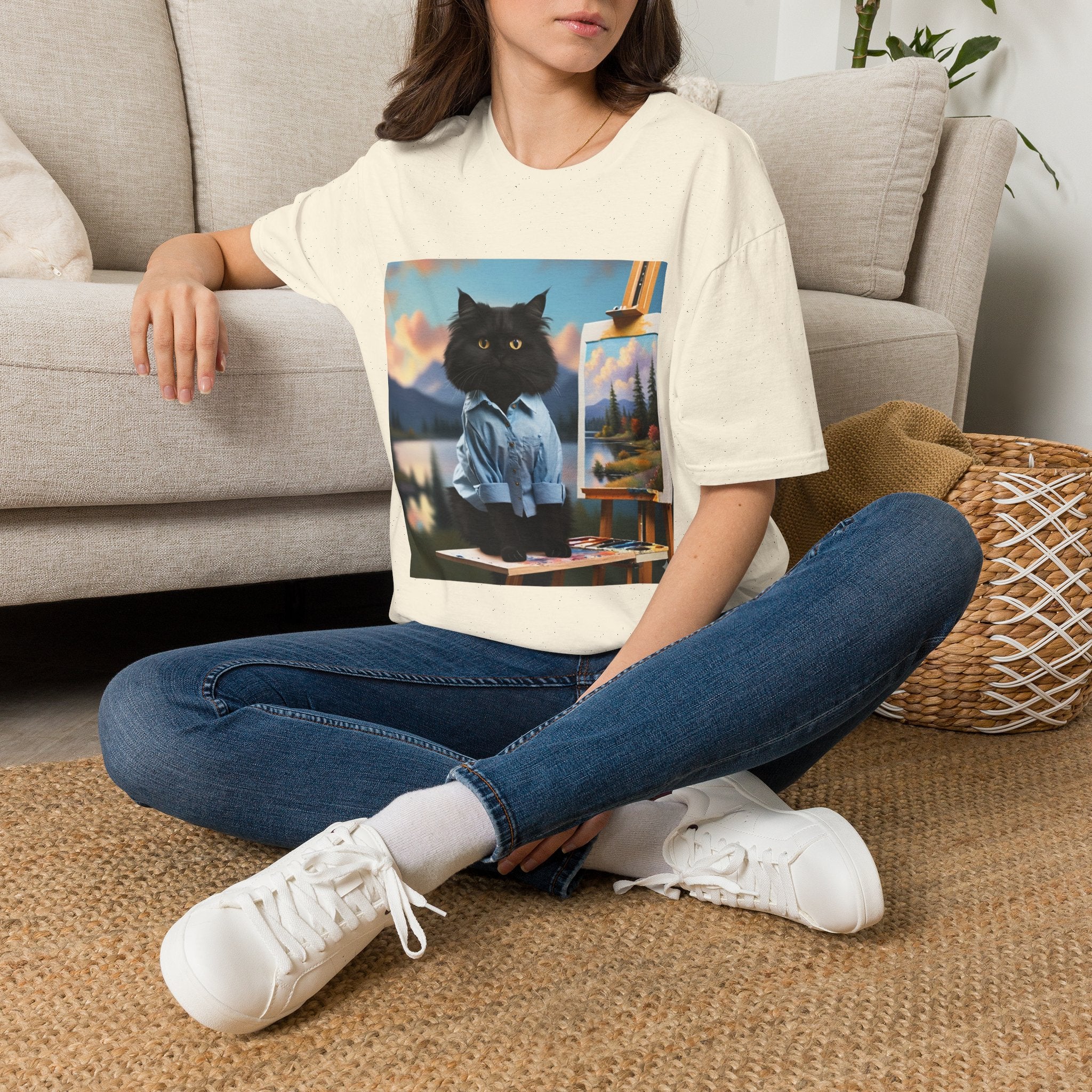 Happy Little Painter Cat T-Shirt