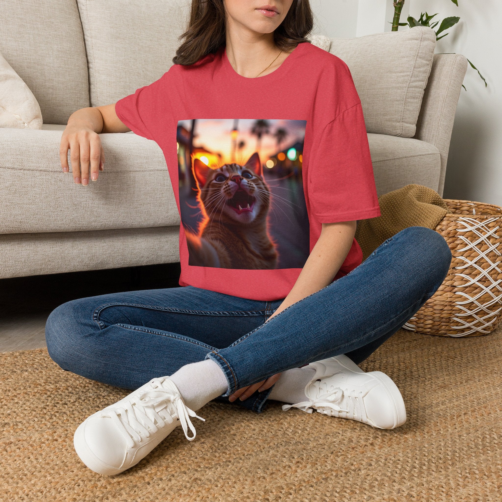 Festive Cat Selfie T-Shirt