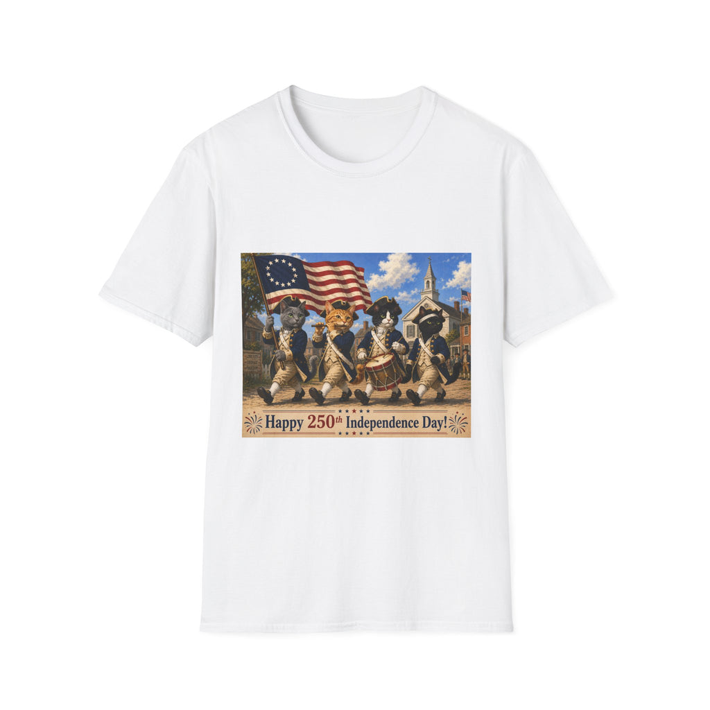 Patriotic Cats 4th of July T-Shirt — Happy 250th Independence Day Design