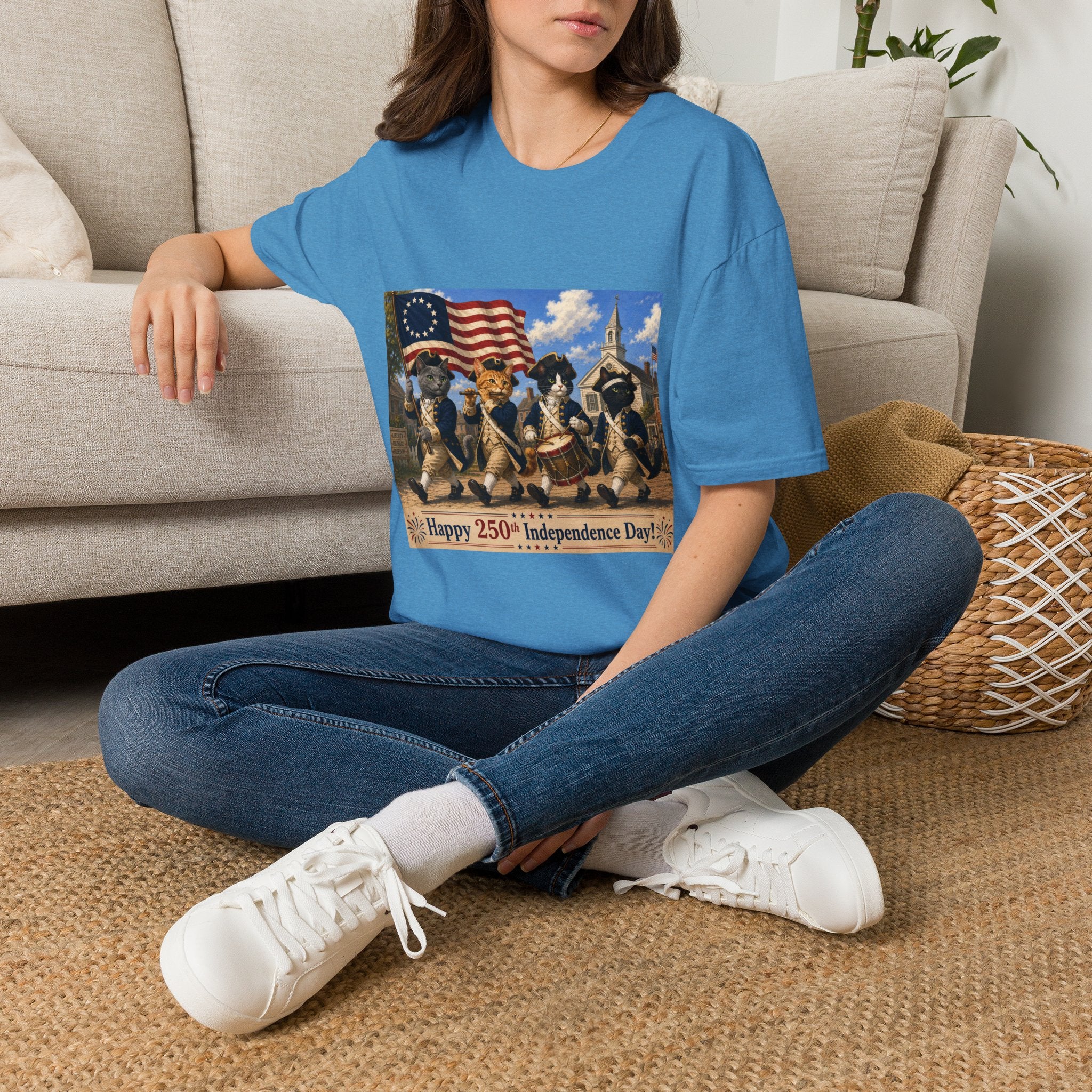 Patriotic Cats 4th of July T-Shirt — Happy 250th Independence Day Design