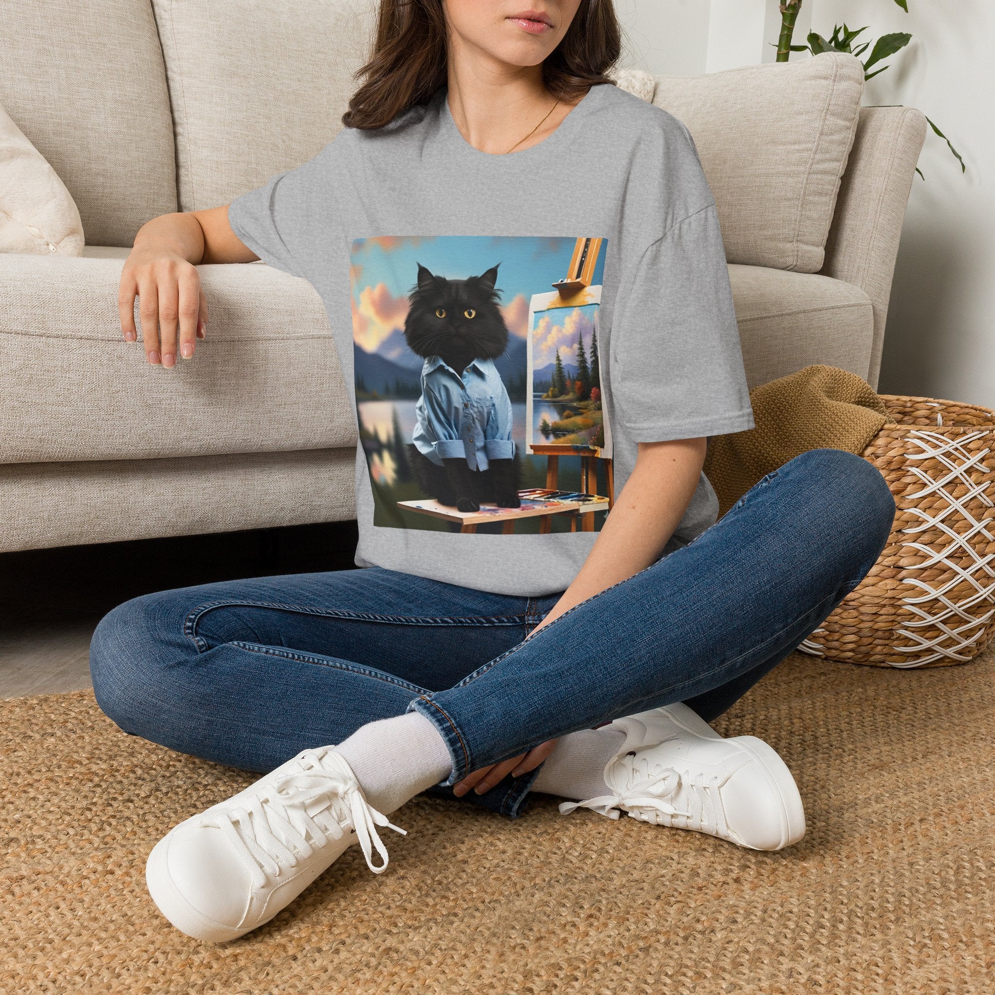 Happy Little Painter Cat T-Shirt