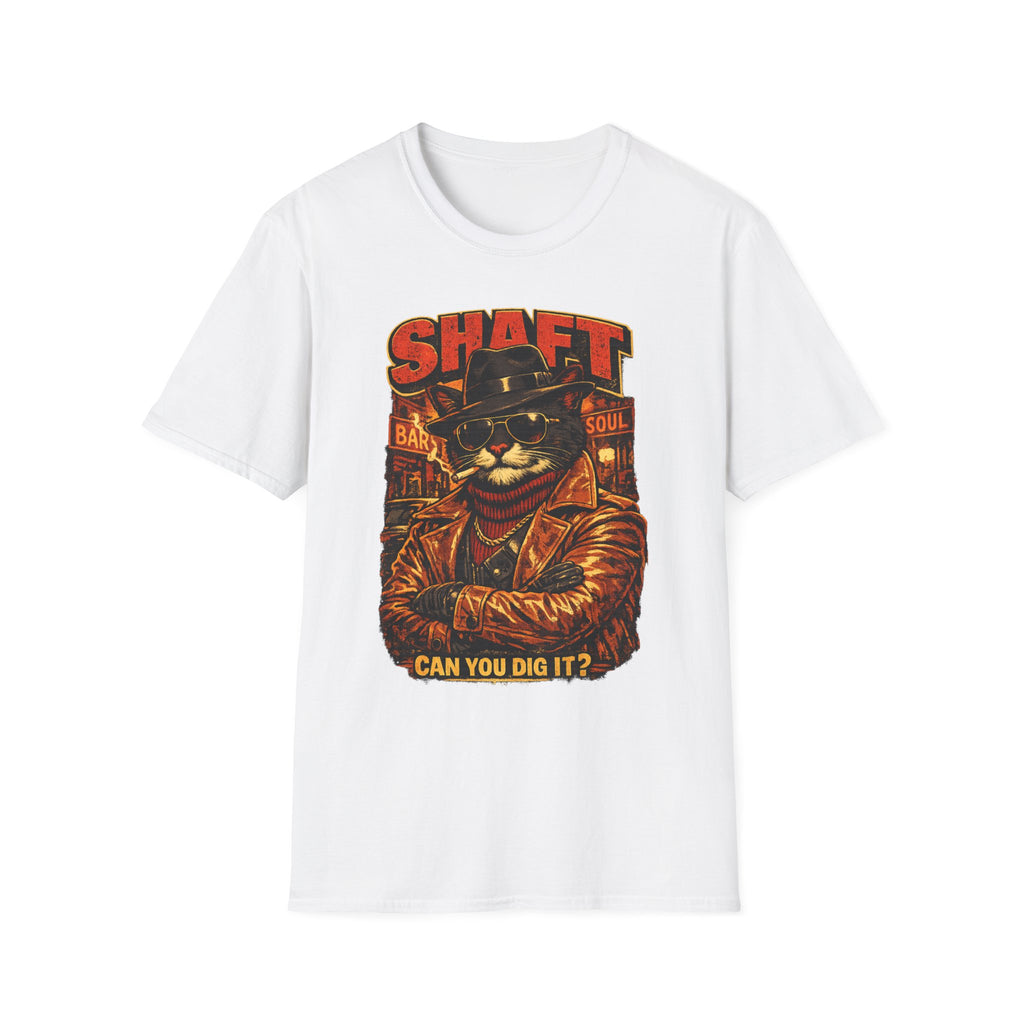 T-Shirt — Retro 'Shaft' Cat Design "Can You Dig It?" Vintage Blaxploitation Style