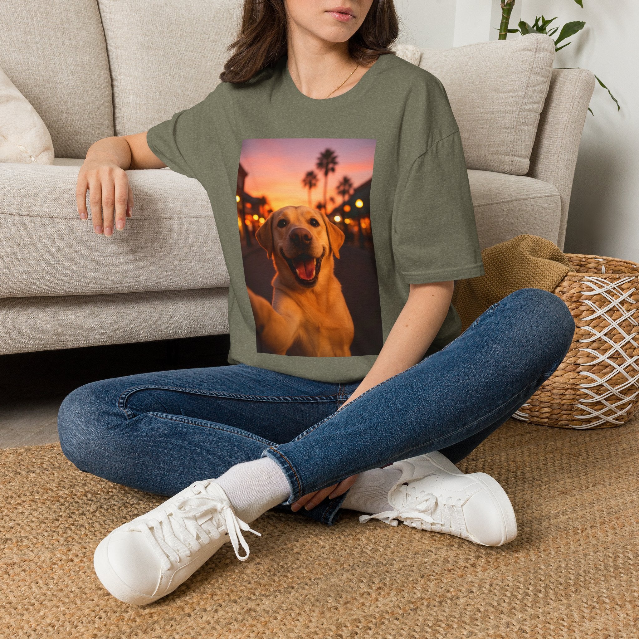 Yellow Lab Dog Selfie Unisex Softstyle T-Shirt - Cute Animal Lover Gift, Dog Mom Shirt, Funny Pet Tee, Puppy Owner Apparel, Dog Selfie