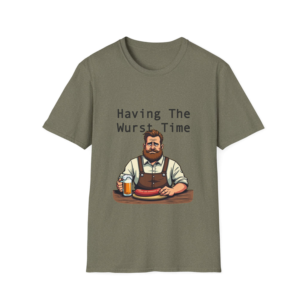 Having The Wurst Time T-Shirt, Funny German Beer, Unisex Humor Tee, Oktoberfest Gift, Casual Wear, Party Outfit