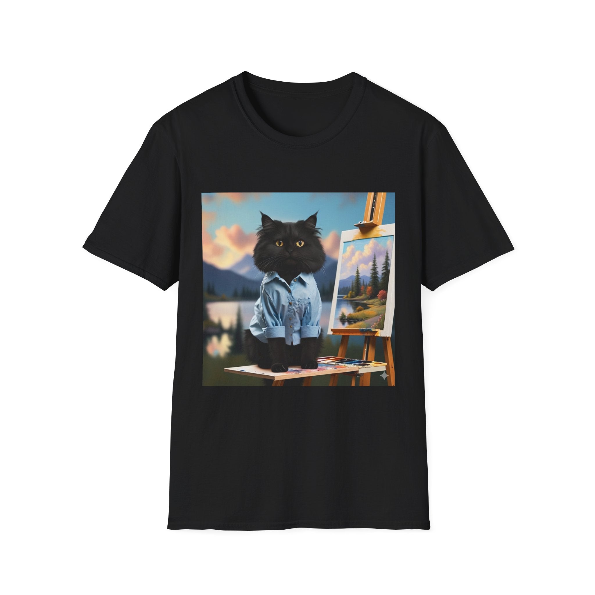 Happy Little Painter Cat T-Shirt