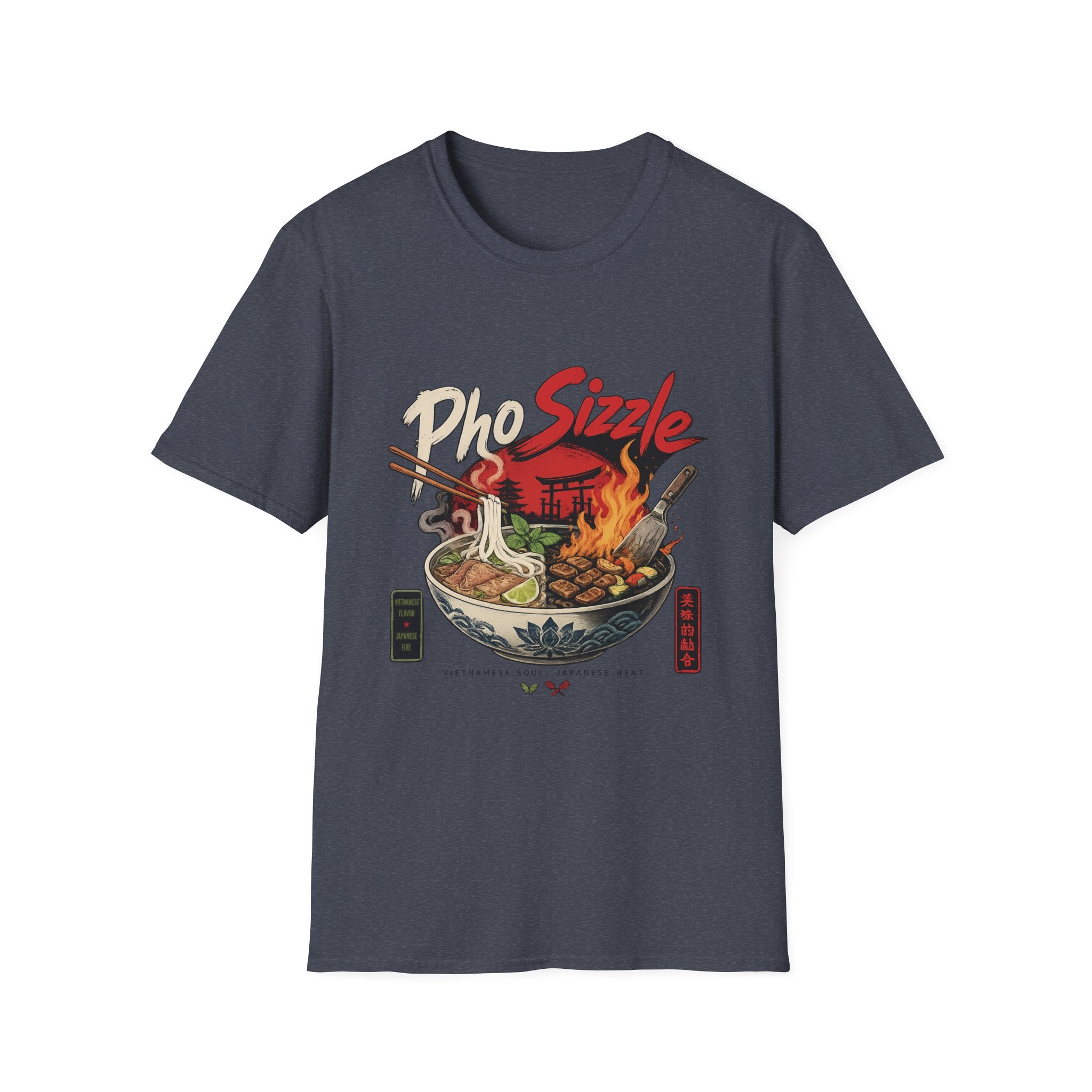 Pho Sizzle T-Shirt – Asian Fusion Street Food Bowl Graphic Tee