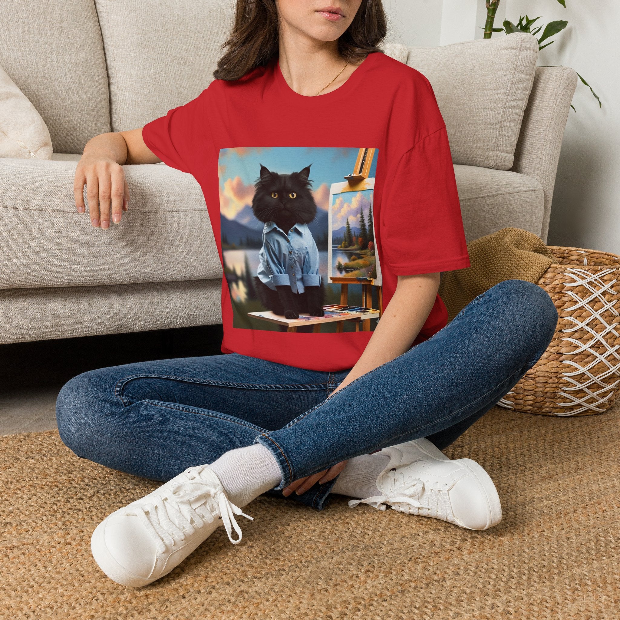 Happy Little Painter Cat T-Shirt