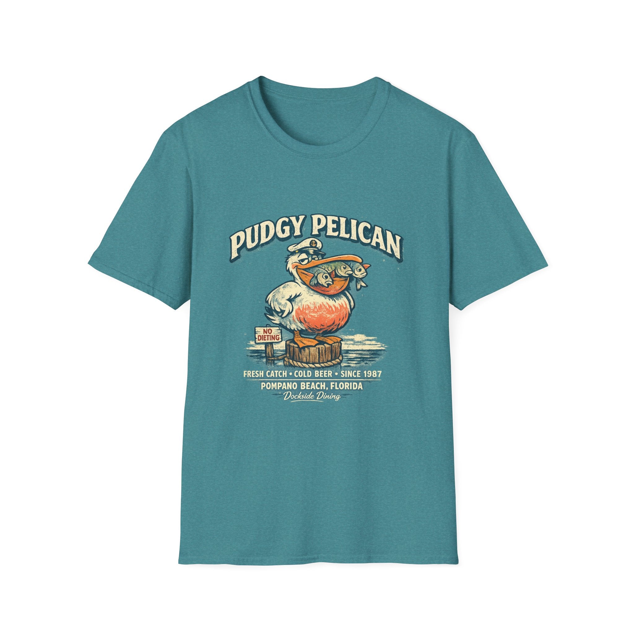 Pudgy Pelican Graphic T-Shirt — Vintage Beach Bird Tee