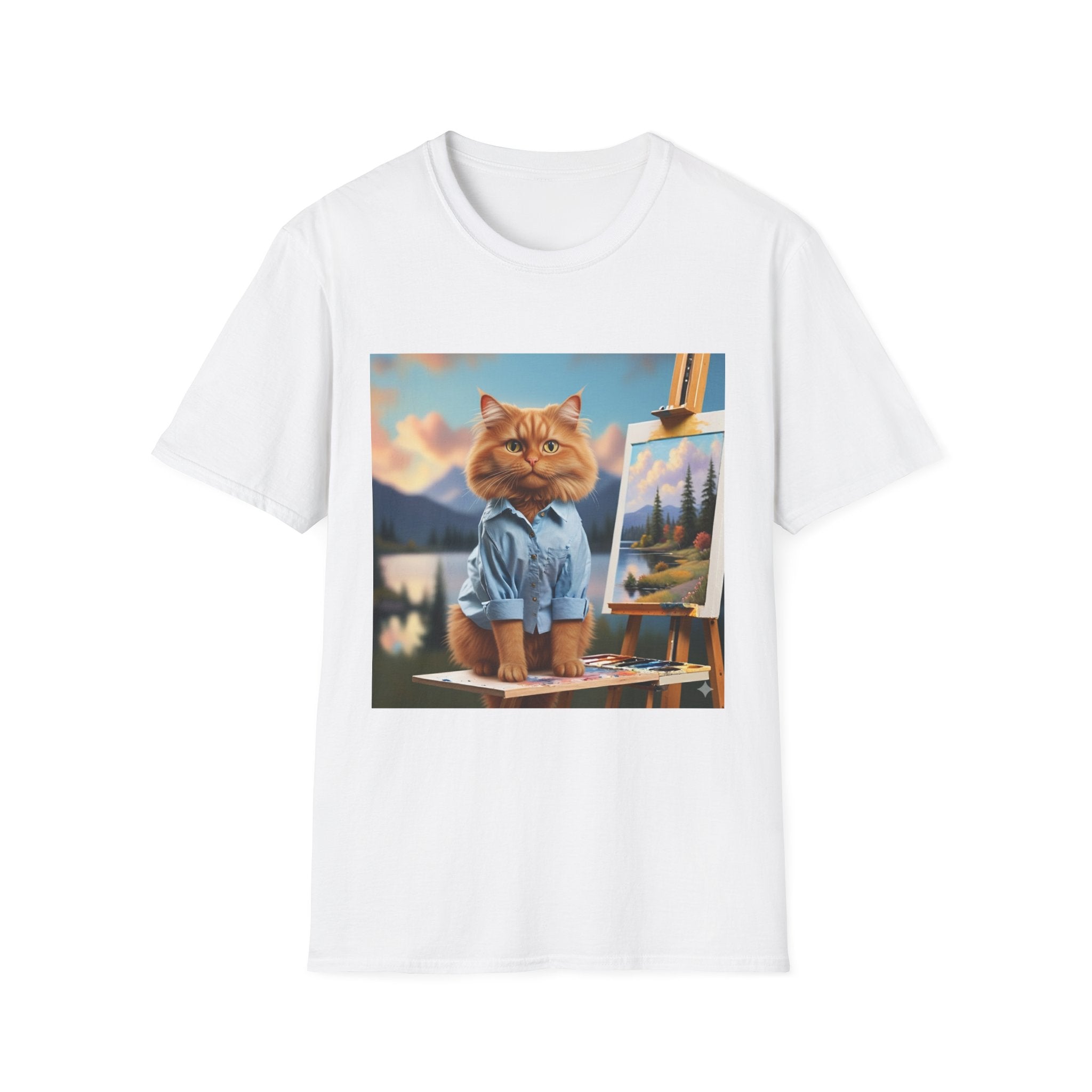 Happy Little Painter Cat T-Shirt